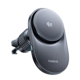 Baseus Magnetic Car Phone Holder with Wireless Charging & Fan - Ventilation Grille - MagSafe Compatible - Black