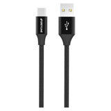 GreyLime Braided (3A/15W) USB-C Cable 2 m - Black