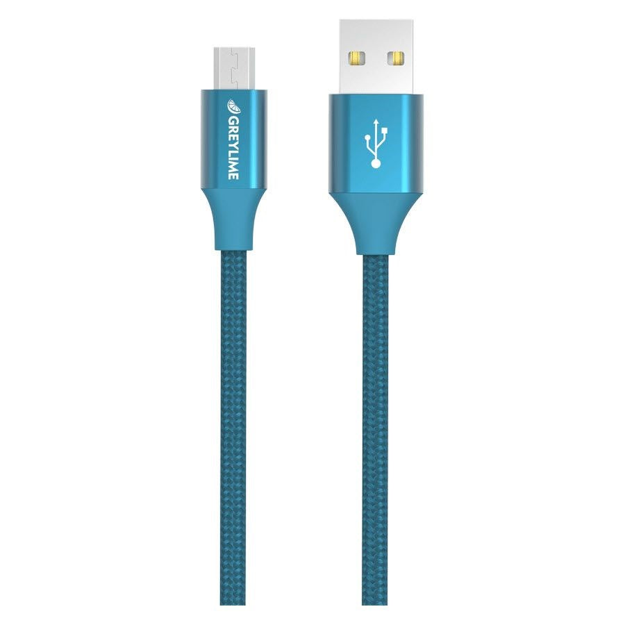 GreyLime Braided USB-A to Micro USB Cable 1 m - Blue