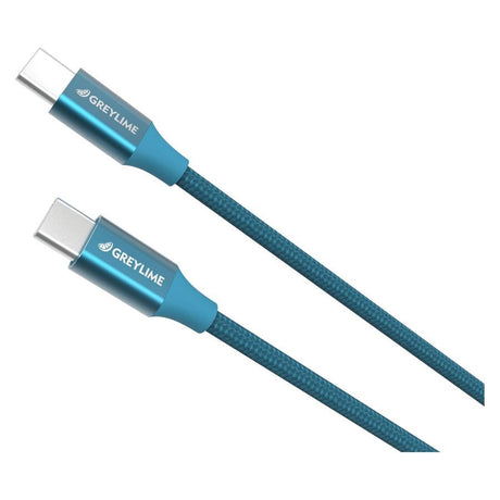 GreyLime 60W Braided USB-C to USB-C Cable 1 m - Blue