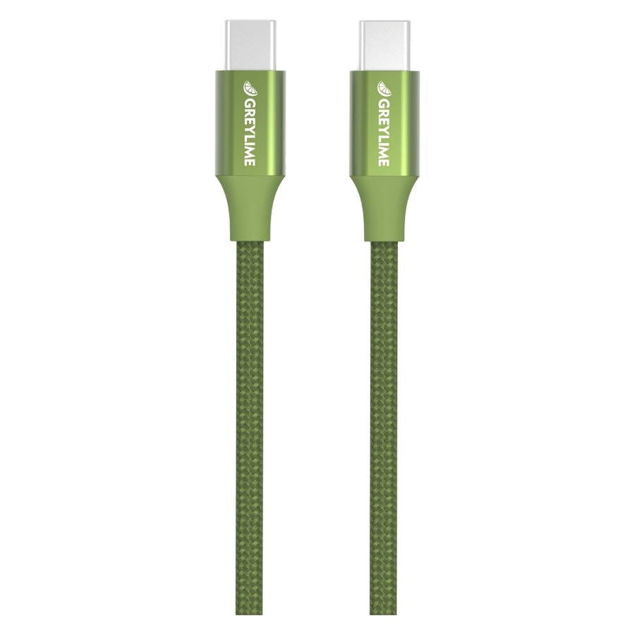 GreyLime Braided USB-C to USB-C Cable 2 m - Green