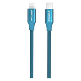 GreyLime 18W Braided USB-C to Lightning Cable 1 m - Blue