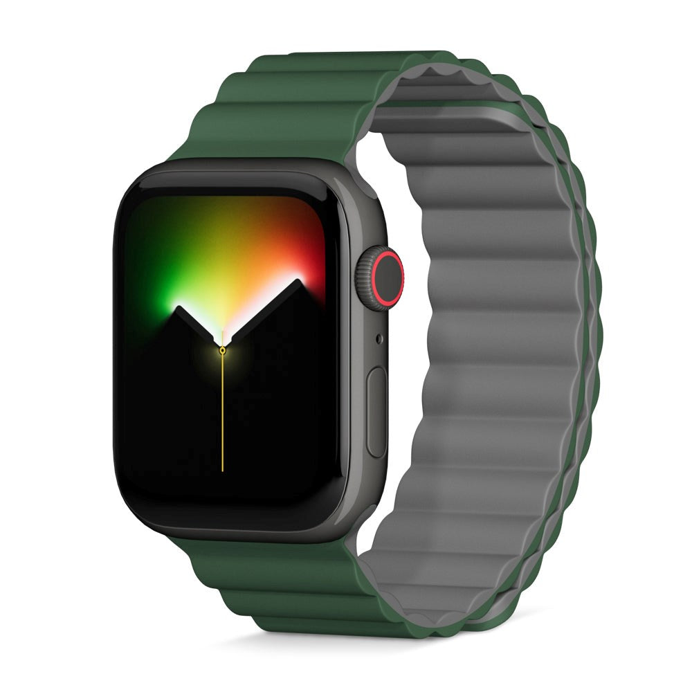 Apple Watch (42/44/SE/45/46/49mm) Epico Magnetic Silicone Strap - Green / Grey