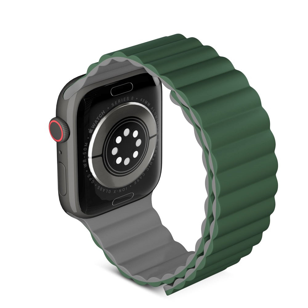 Apple Watch (38/40/SE/41/42mm) Epico Magnetic Silicone Strap - Green / Grey