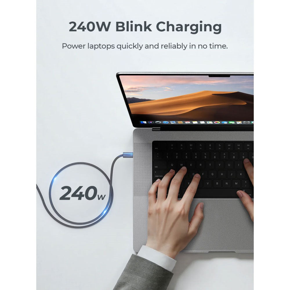 Aukey CB-DC242 Circlet Blink 240W USB-C to USB-C Cable - 1.8m - Grey
