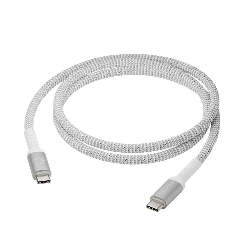 dbramante1928 Charging Cable Made from Braided Recycled Materials - USB-C to USB-C - 100W - 1.2M - White