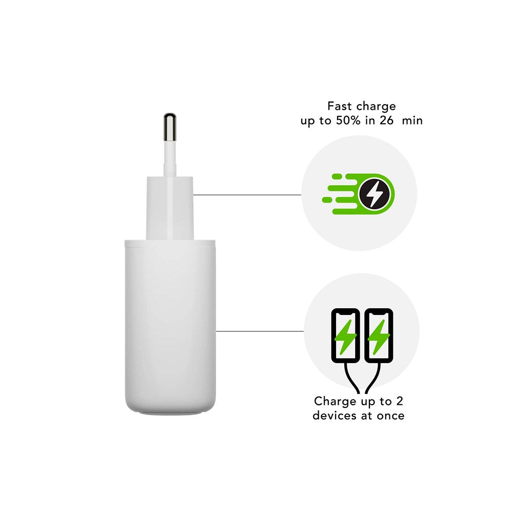 dbramante1928 EU Wall Charger - 2 x USB-C 25W - White