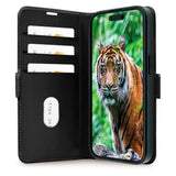 iPhone 15 dbramante1928 Copenhagen Genuine Leather Flip Case with Wallet - Black