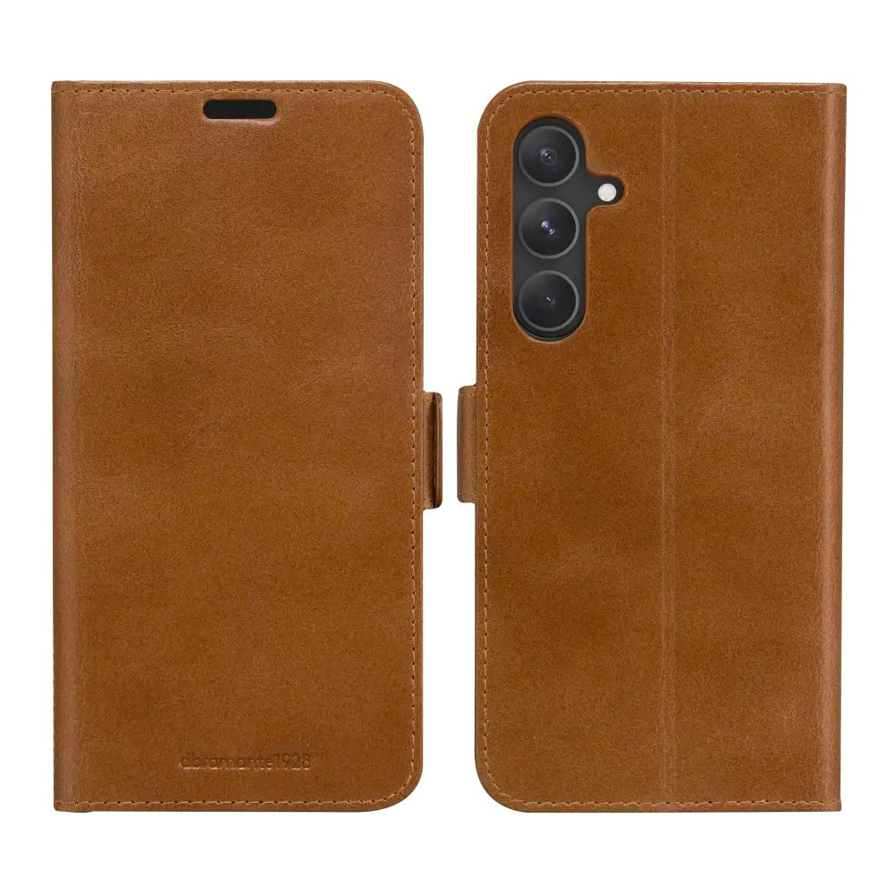 Samsung Galaxy S24 dbramante1928 Copenhagen Genuine Leather Magnet Flip Case - Tan