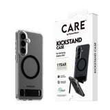 Samsung Galaxy S26+ (Plus) CARE by PanzerGlass Feature Kickstand Case - Qi Compatible - Transparent / Black