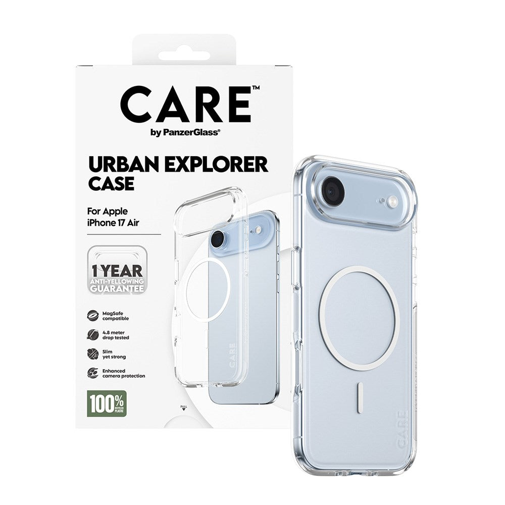 CARE by PanzerGlass iPhone Air FLAGSHIP Urban Explorer Case - MagSafe Compatible - Transparent