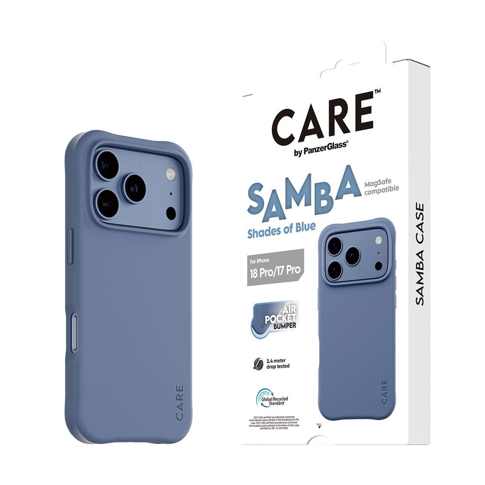 iPhone 18 Pro / 17 Pro CARE by PanzerGlass Fashionable Samba Case - MagSafe Compatible - Shades of Blue