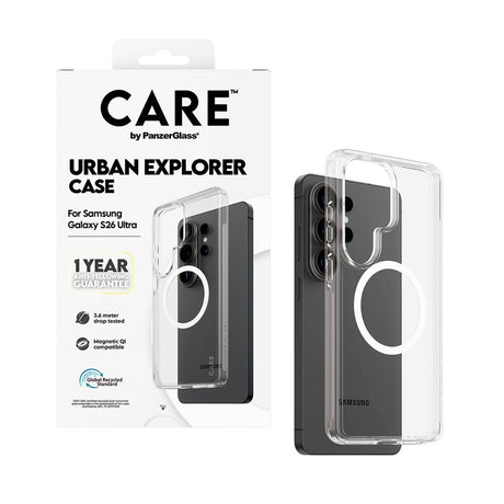 Samsung Galaxy S26 Ultra CARE by PanzerGlass Urban Explorer Case - Qi Compatible - Transparent / White