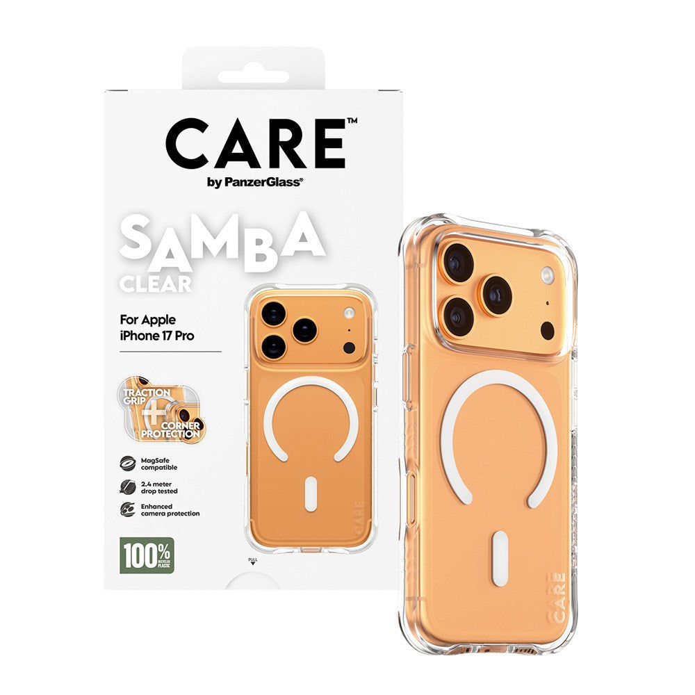 CARE by PanzerGlass iPhone 17 Pro Fashionable Samba Case - MagSafe Compatible - Transparent