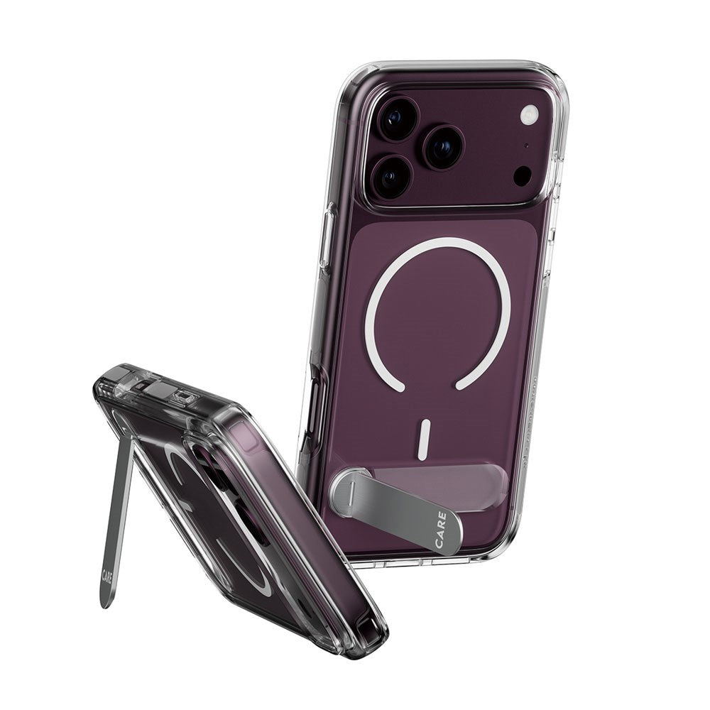iPhone 18 Pro Max  / 17 Pro Max CARE by PanzerGlass Feature Kickstand Case - MagSafe Compatible - Transparent / White