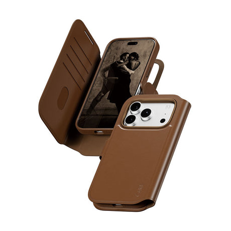 iPhone 18 Pro / 17 Pro CARE by PanzerGlass Feature Tango 2-in-1 Flip Case with Wallet - MagSafe Compatible - Brown