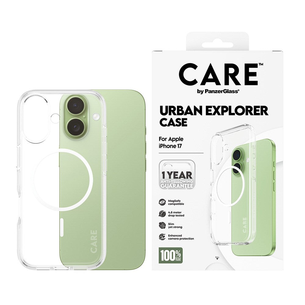 CARE by PanzerGlass iPhone 17 FLAGSHIP Urban Explorer Case - MagSafe Compatible - Transparent