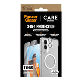 CARE by PanzerGlass Samsung Galaxy S25 Edge 3-i-1 FLAGSHIP Bundle - Case / Screen Protector (UWF) / Camera Protection - Transparent / White