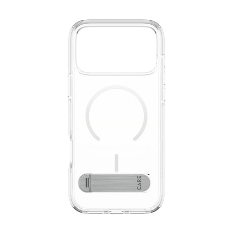 CARE by PanzerGlass iPhone 17 Pro Max Feature Kickstand Case - MagSafe Compatible - Transparent / Silver