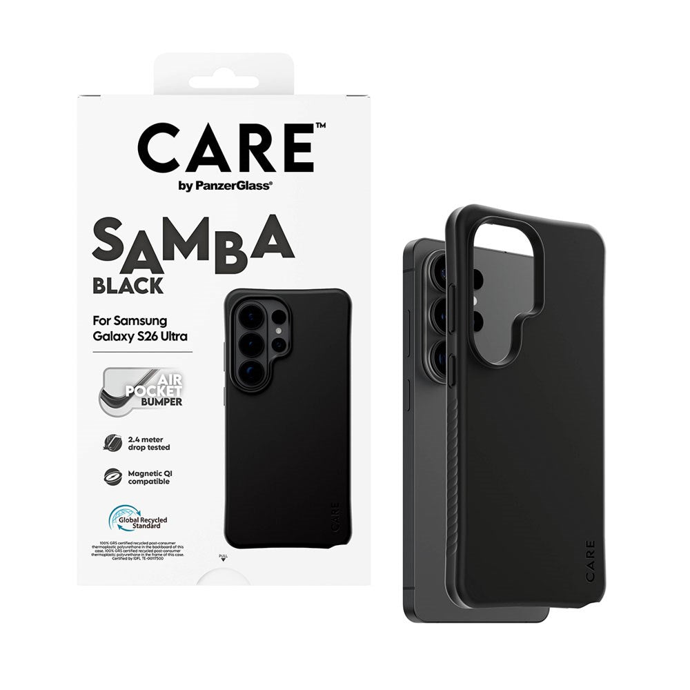 Samsung Galaxy S26 Ultra CARE by PanzerGlass Fashionable Samba Case - Qi Compatible - Black