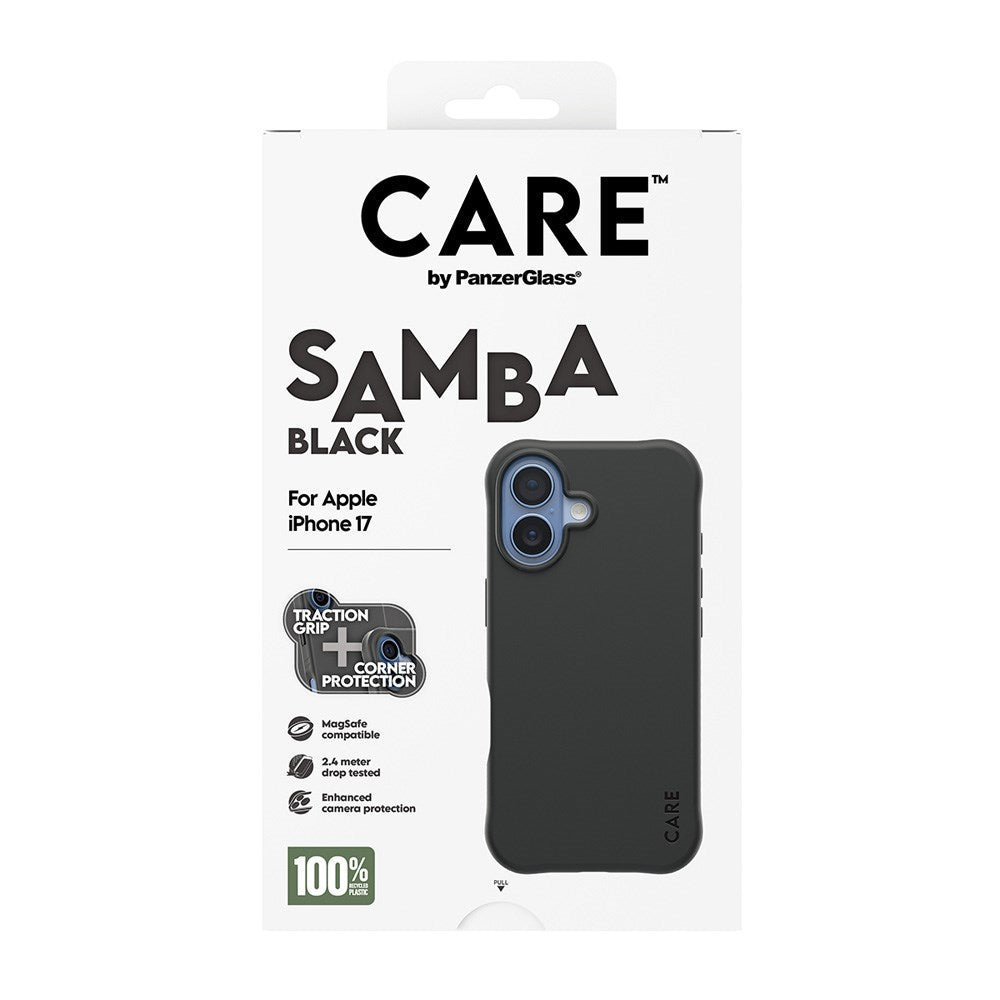 CARE by PanzerGlass iPhone 17 Fashionable Samba Case - MagSafe Compatible - Black