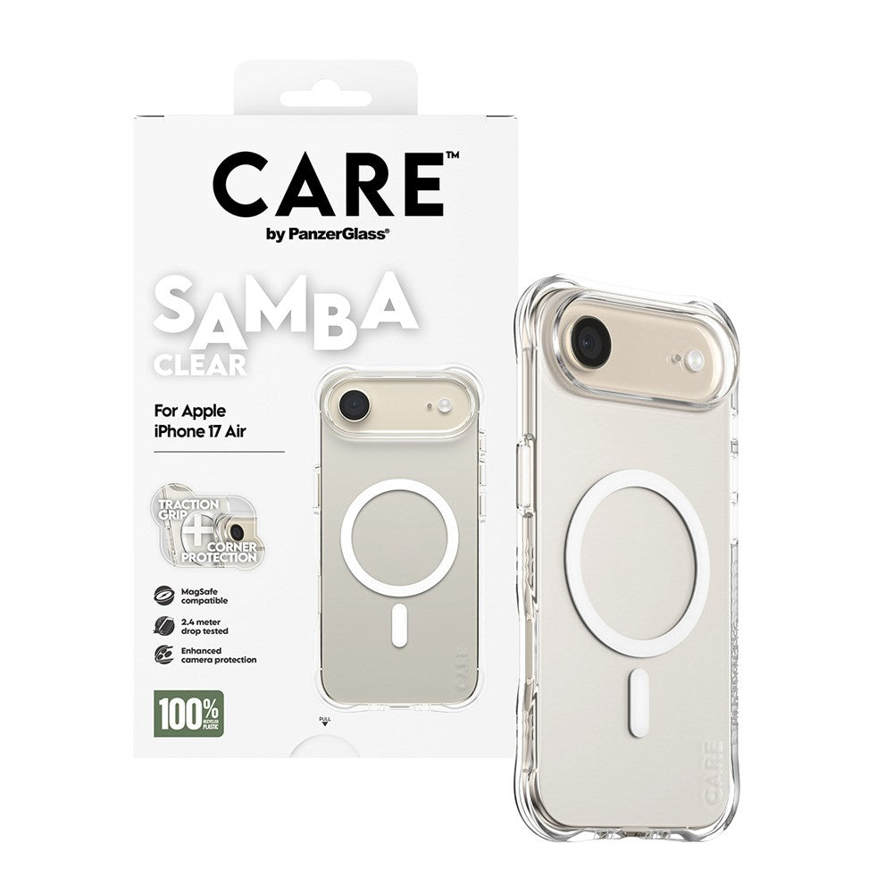 CARE by PanzerGlass iPhone Air Fashionable Samba Case - MagSafe Compatible - Transparent