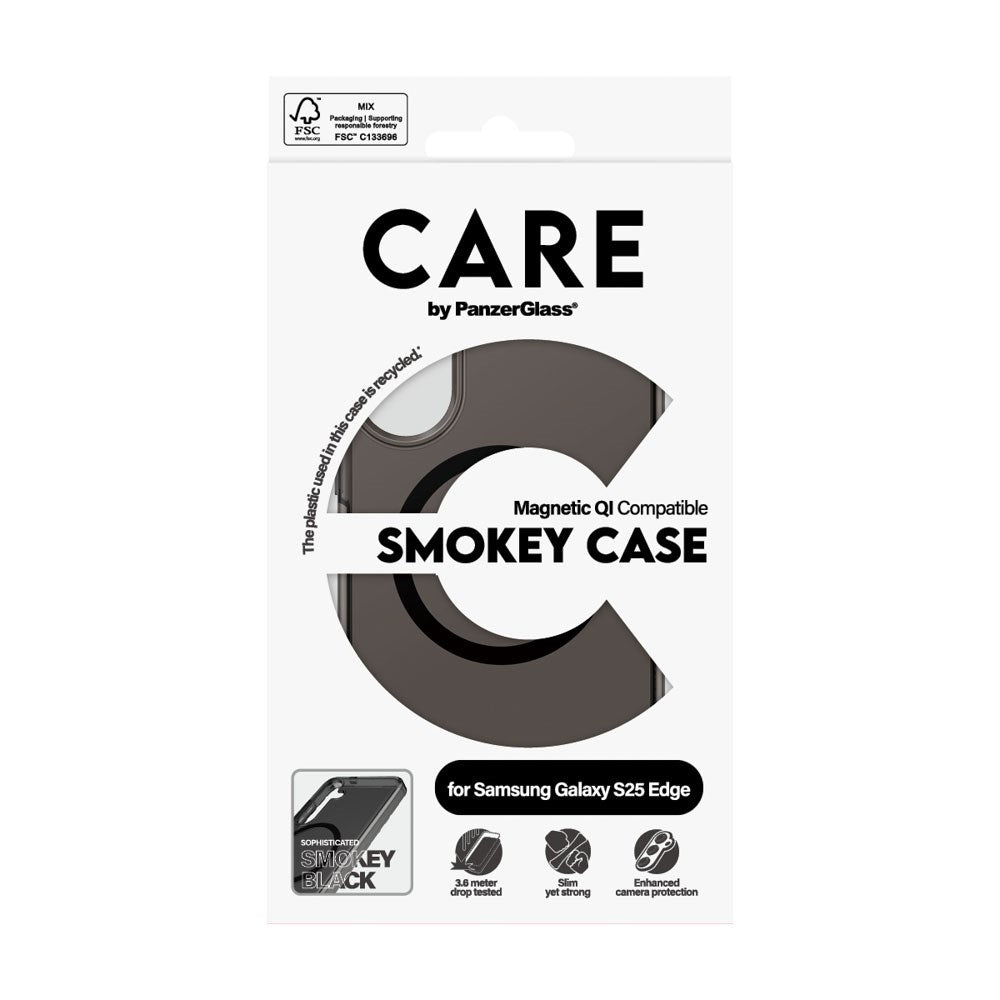 CARE by PanzerGlass Samsung Galaxy S25 Edge FLAGSHIP Urban Combat Case - MagSafe Compatible - Smokey / Black