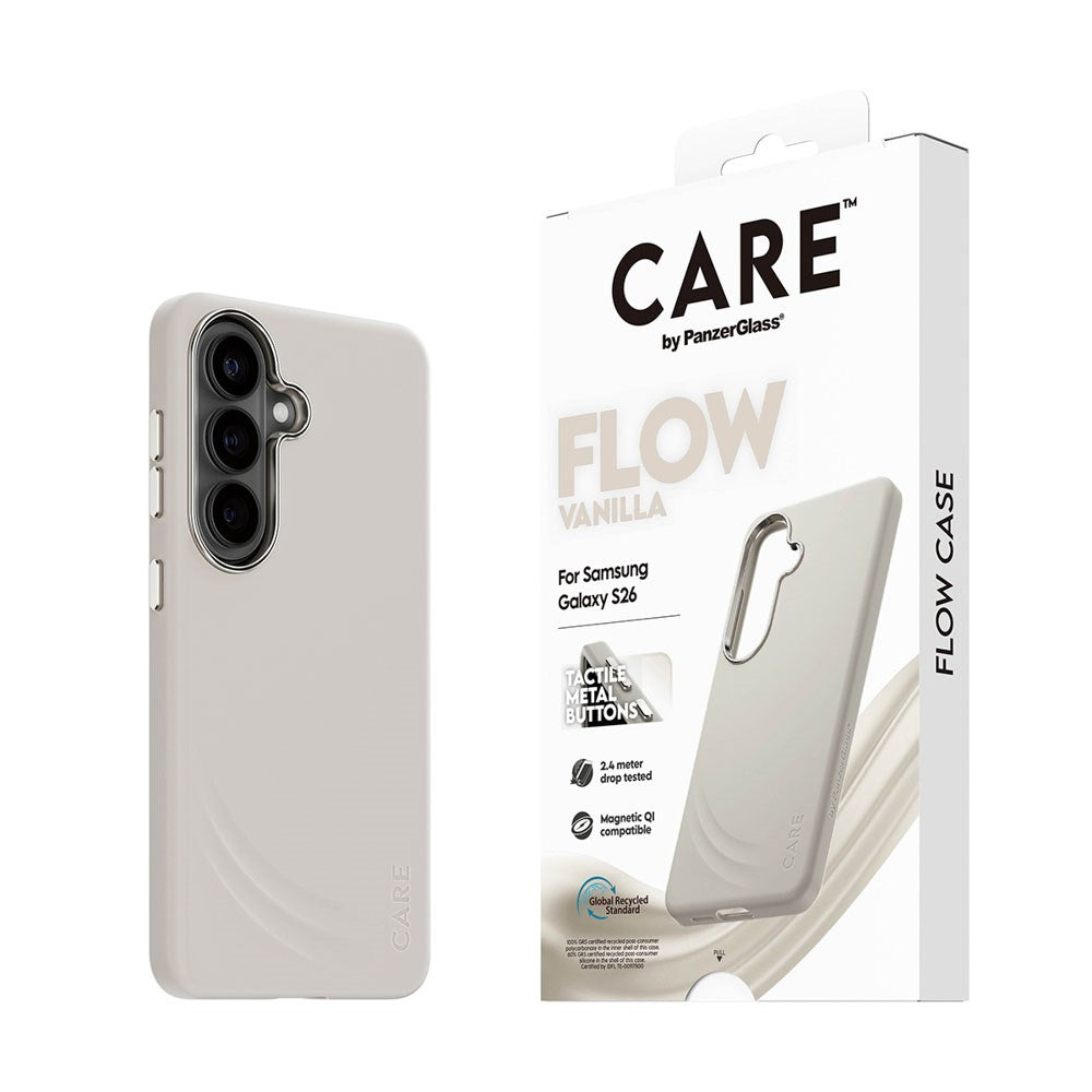 Samsung Galaxy S26 CARE by PanzerGlass Feature Flow Case - Qi Compatible - Vanilla