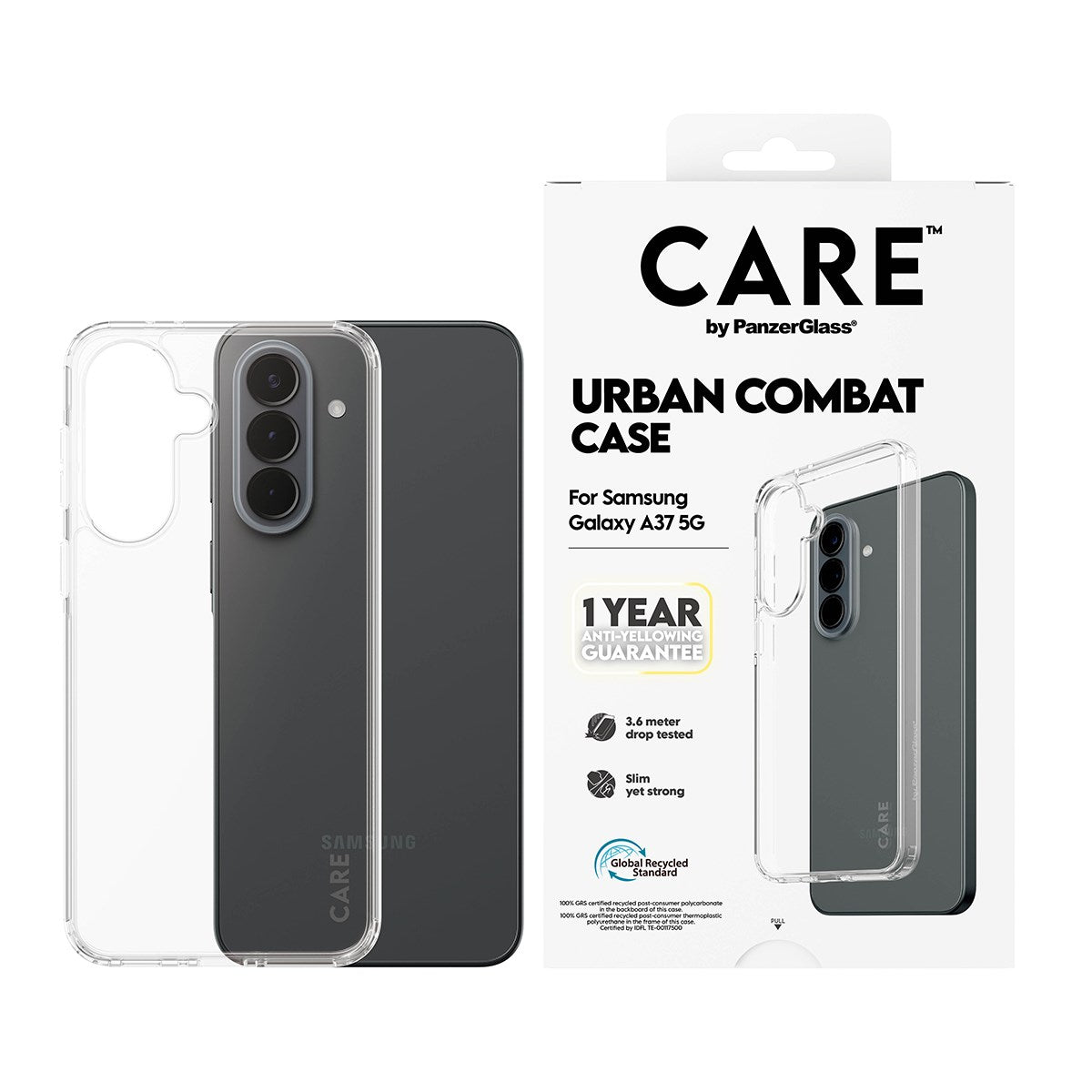 Samsung Galaxy A37 CARE by PanzerGlass Urban Combat Case - Transparent