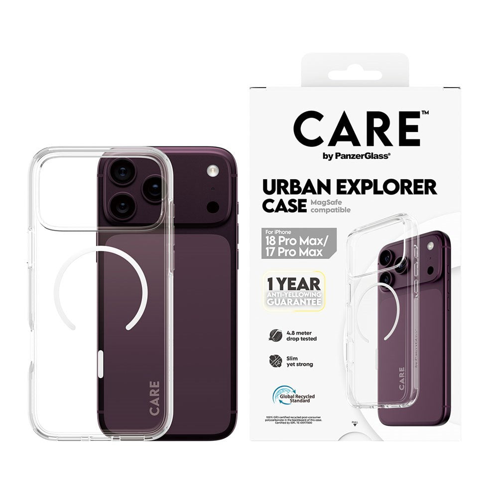 iPhone 18 Pro Max  / 17 Pro Max CARE by PanzerGlass FLAGSHIP Urban Explorer Case - MagSafe Compatible - Transparent / White