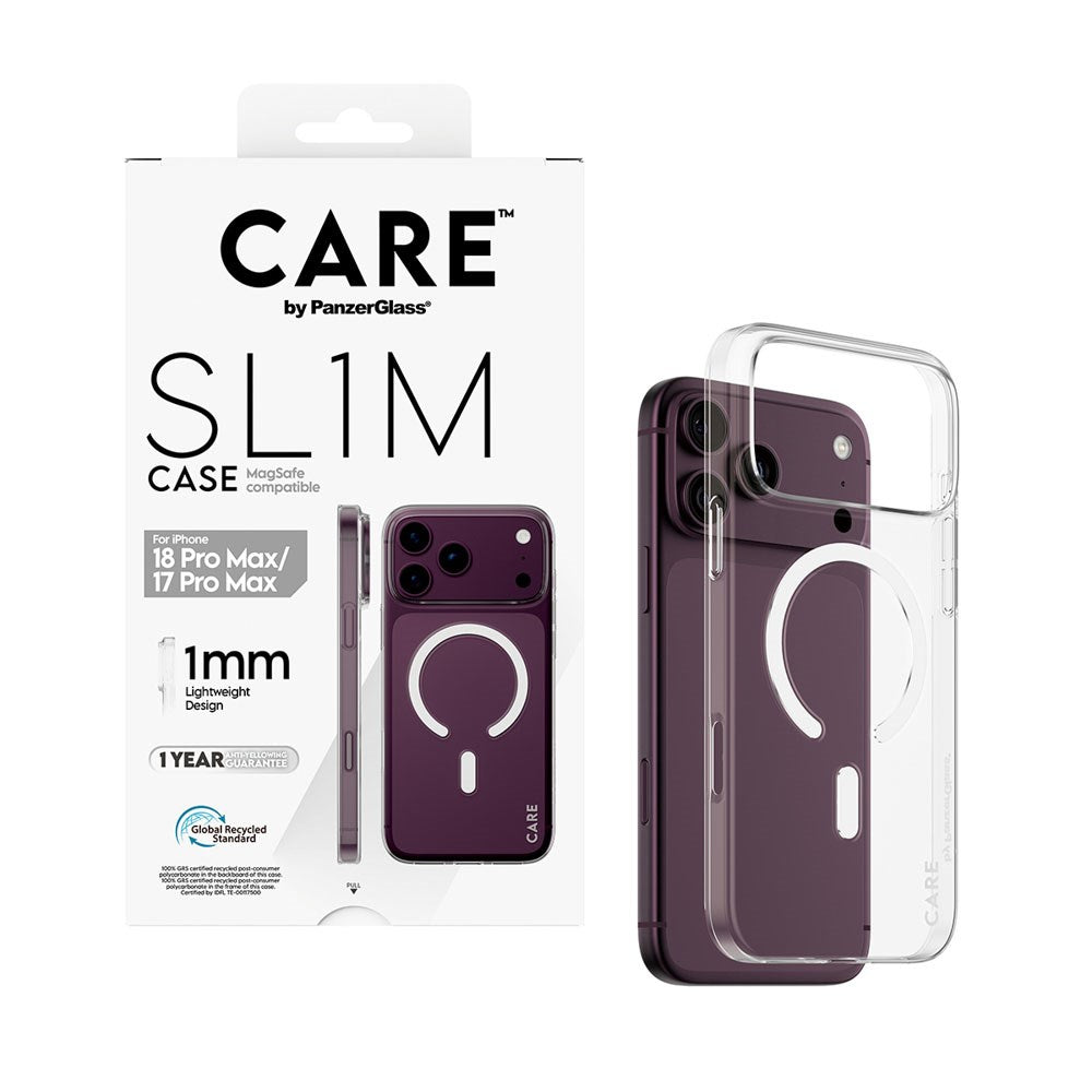 iPhone 18 Pro Max  / 17 Pro Max CARE by PanzerGlass SL1M Case - MagSafe Compatible - Transparent