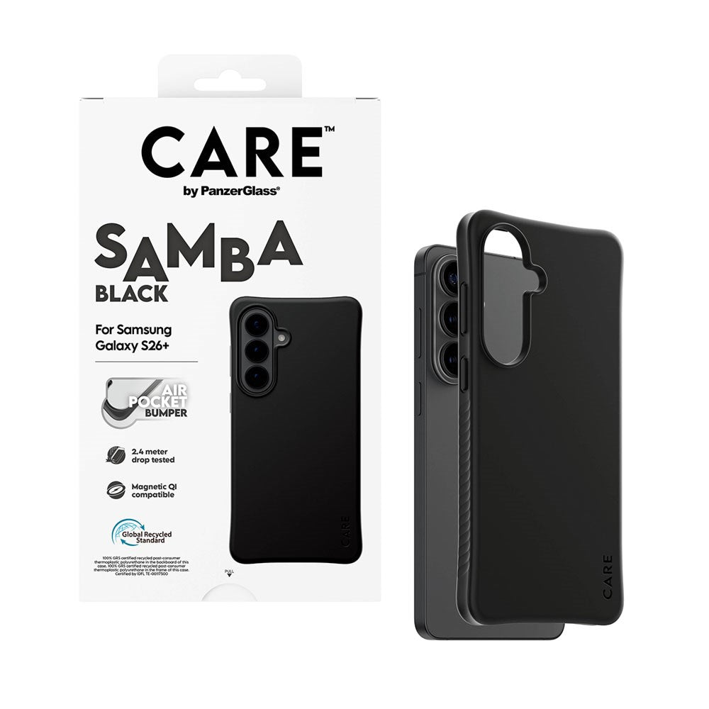 Samsung Galaxy S26+ (Plus) CARE by PanzerGlass Fashionable Samba Case - Qi Compatible - Black