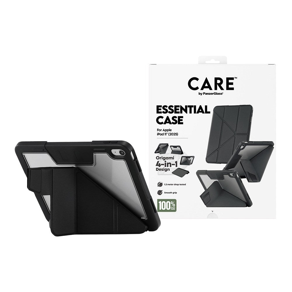 iPad 11" (2025) Care by PanzerGlass Essential Case - Standing Function - Black