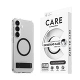 CARE by PanzerGlass Samsung Galaxy S25+ (Plus) Feature Kickstand Case - Qi Compatible - Transparent / Black