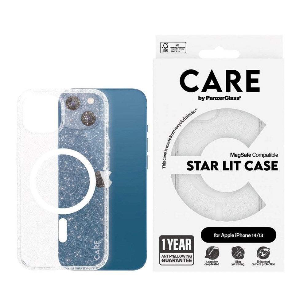 CARE by PanzerGlass iPhone 13 / 14 FLAGSHIP Urban Combat Case - MagSafe Compatible - Star Lit / White