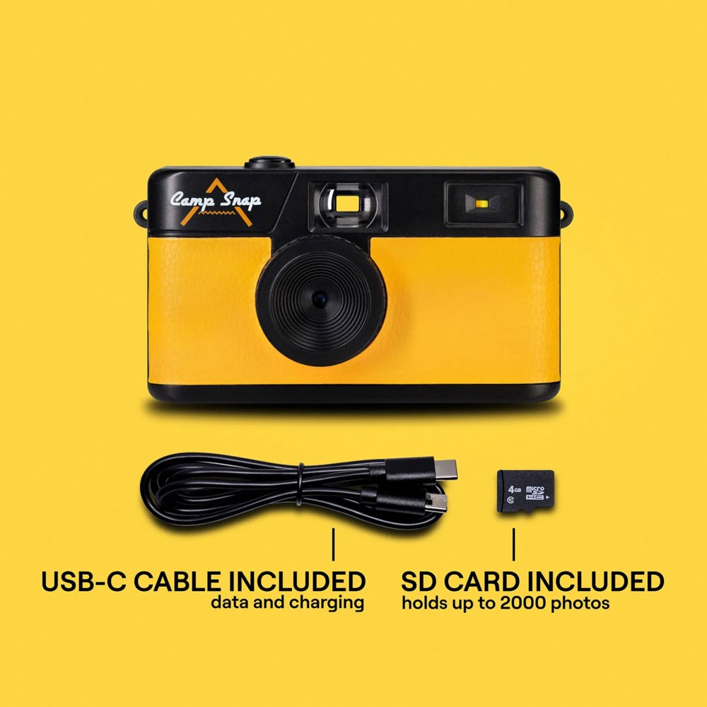 Camp Snap Screenless Digital Camera - 8 Megapixels - Rechargeable - Sunbeam Yellow