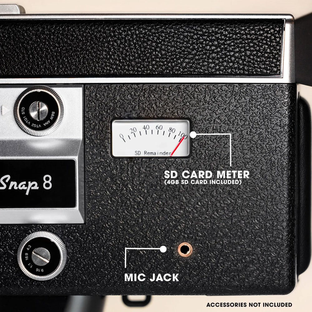 Camp Snap Video Camera with Retro Look - 2.7K Resolution - Incl. 4GB SD Card - Black