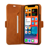 iPhone 12 Pro Max dbramante1928 Copenhagen Slim Genuine Leather Flip Case with Wallet - Tan