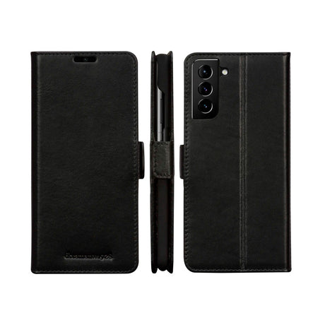 Samsung Galaxy S21 dbramante1928 Copenhagen Slim Genuine Leather Flip Case with Wallet - Black