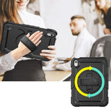 iPad 10.9" 2022 Tech-Protect Solid360 Case w. Protective Film, Hand Holder & Shoulder Strap - Black