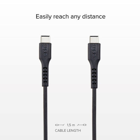 SBS USB-C to USB-C - 1.5 Meter - 25W (PD) - Black