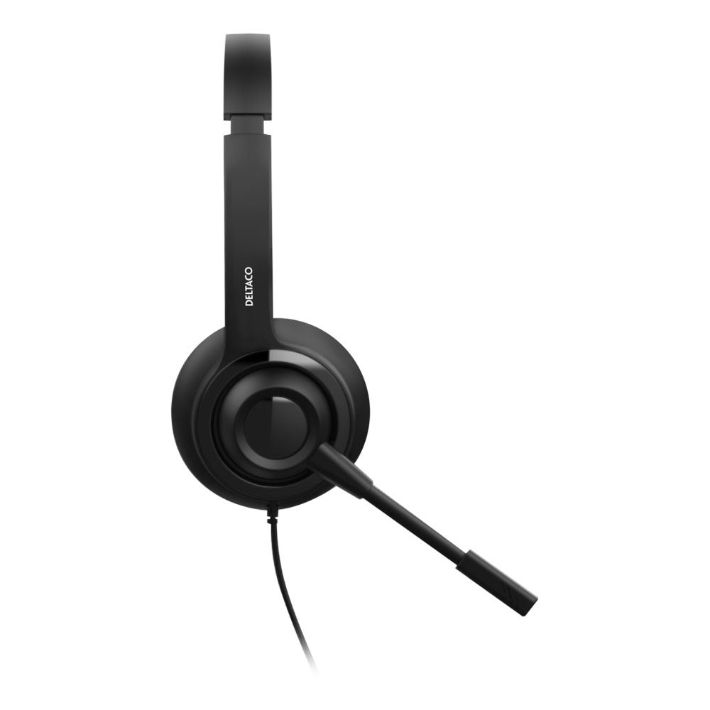 Deltaco Mono Headset with Cable - Black