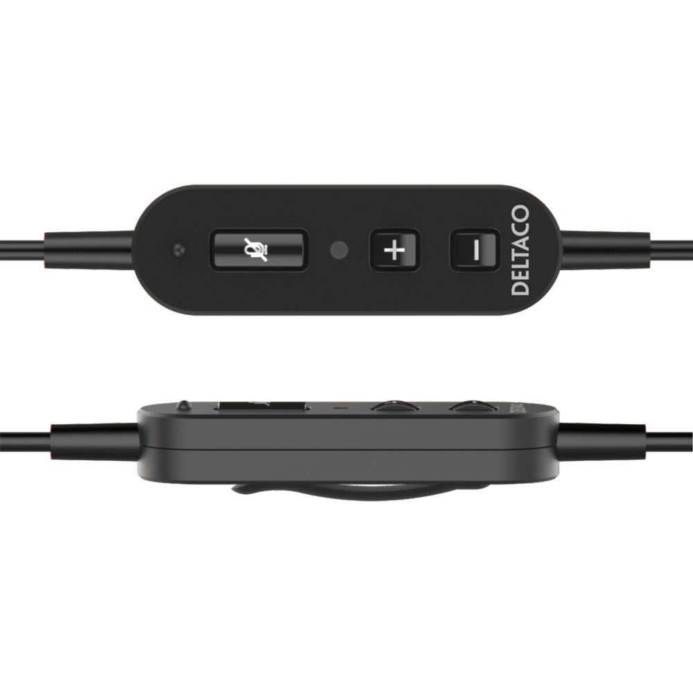 Deltaco Mono Headset with Cable - Black