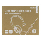 Deltaco Mono Headset with Cable - Black