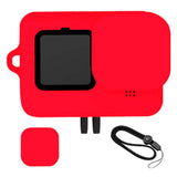 GoPro Hero 9 / 10 / 11 Silicone Case w. Strap & Lens Cover - Red