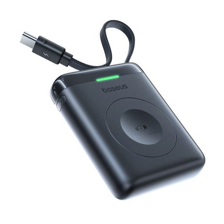 Baseus EnerFill 5W Powerbank for Apple Watch with Wireless Charging & Built-in USB-C Cable - Black