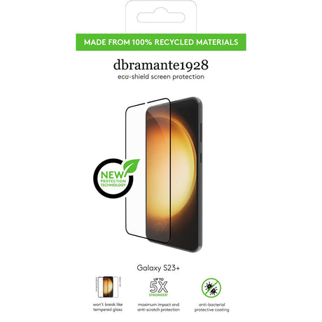 Samsung Galaxy S23+ (Plus) dbramante1928 Eco-Shield Screen Protector w. Installation Frame - Black Edge