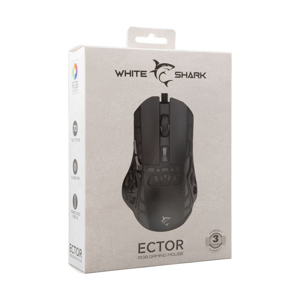 White Shark ECTOR Gaming Mouse - 7D / 12400 DPI - Black