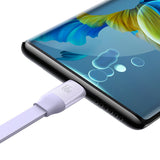 Baseus Bright Mirror USB-A to USB-C, Micro USB & Lightning Cable - 66W - 1.1m. - Purple