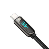 Baseus Display Fast Charging 66W USB-A to USB-C Cable - 1m - Black